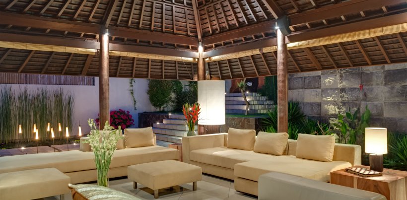Villa Mata Air, Salon la nuit